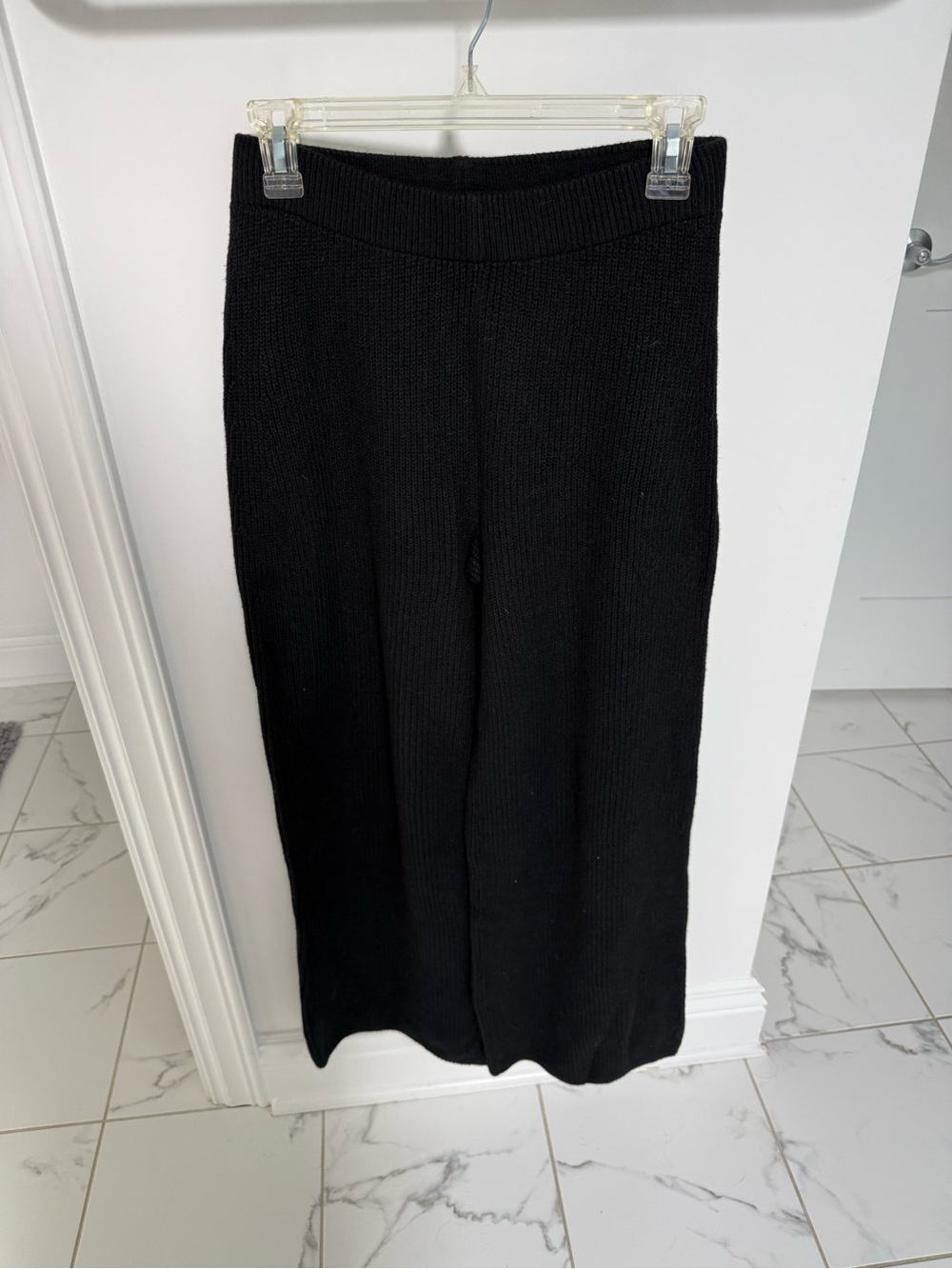 NWT GAP Black Knit Wide-Leg Pants